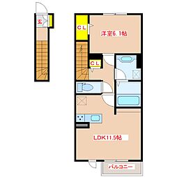 シェノア宮内 1LDKの間取図画像