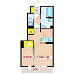 yumeru2 1LDKの間取図画像