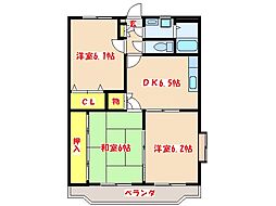 ユーミー桜 3DKの間取図画像