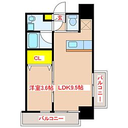 ロイヤルセンチュリー川内駅中央 1LDKの間取図画像