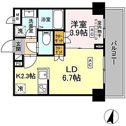 ロイジェント西新井 1LDKの間取図画像