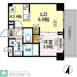 ロイジェント西新井 1LDKの間取図画像