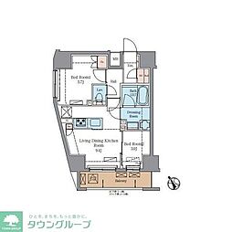 ラグゼナ北千住II 2LDKの間取図画像