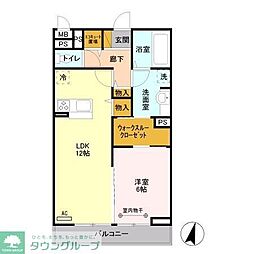 ベルレージュパルコ 1LDKの間取図画像