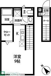 オランジェ ワンルームの間取図画像