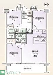 ロイヤルパークス新田 3LDKの間取図画像