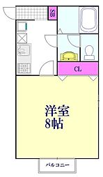 キャメル谷塚3 1Kの間取図画像