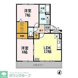 ゴールドパストラル 2LDKの間取図画像