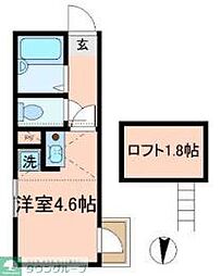 リブ竹ノ塚 ワンルームの間取図画像