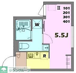 WILLENISHIARAI1 ワンルームの間取図画像