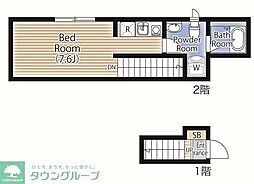 コパン扇大橋BASE ワンルームの間取図画像