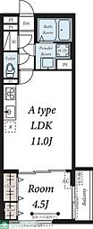 リブリ・竹ノ塚III 1LDKの間取図画像