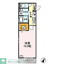 ルミエール 1Kの間取図画像
