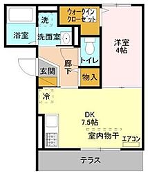 charmantcourtM's3 1DKの間取図画像