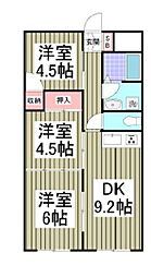 グランドール岸 3DKの間取図画像