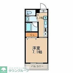 ハニーマンション 1Kの間取図画像
