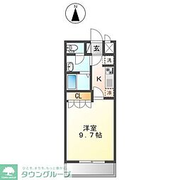 ディモア足立 1Kの間取図画像