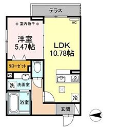ファミユA 1LDKの間取図画像