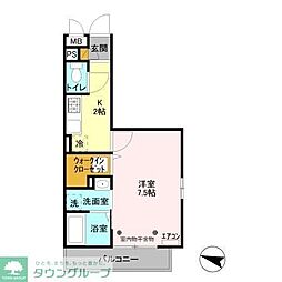 ソラシエスタ 1Kの間取図画像