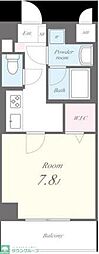 アンソレイユ 1Kの間取図画像