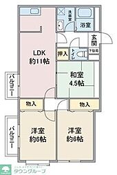 コートグランディア一ツ家 3LDKの間取図画像