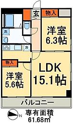 RoyalKJ 2LDKの間取図画像