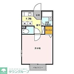 ルミエール 1Kの間取図画像