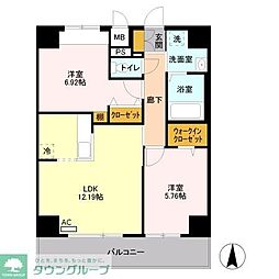 A8 2LDKの間取図画像