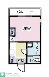 藤和亀有コープ 1Kの間取図画像