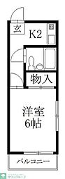 サンハイツ 1Kの間取図画像