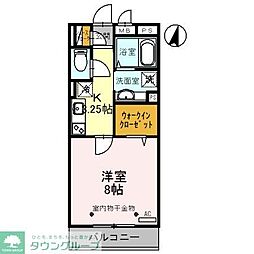 クラール獨協 1Kの間取図画像