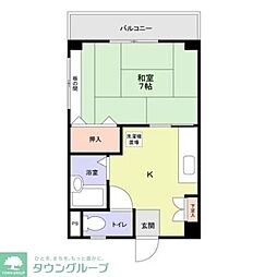 エクセレント泉 1Kの間取図画像