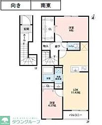 リーブルファイン足立辰沼 2LDKの間取図画像