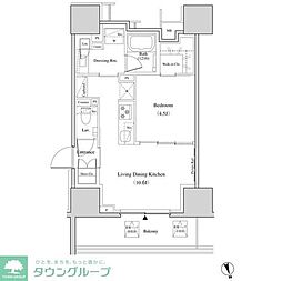 ザ・パークハビオ北千住 1LDKの間取図画像