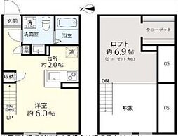 プリマルージュ草加 ワンルームの間取図画像