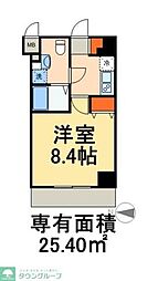 グランフォース西新井アヴェニール 1Kの間取図画像