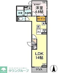 グラナーデ扇I D 1LDKの間取図画像