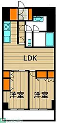 五反野スカイハイツ 2LDKの間取図画像