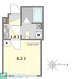 ミレハイムA 1Kの間取図画像