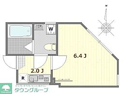 ミレハイムA 1Kの間取図画像