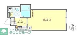 ミレハイムB 1Kの間取図画像