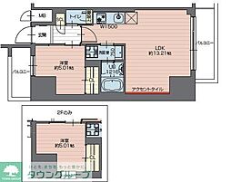 プレジオ西新井 14階1LDKの間取り