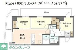 S-RESIDENCE北綾瀬awesome 6階3LDKの間取り