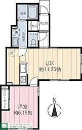 アンシャンテ 1階1LDKの間取り