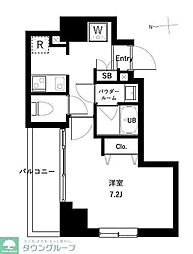 アーバンパーク綾瀬III 4階1Kの間取り