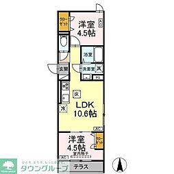 セレスティア南花畑III 2LDKの間取図画像