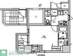 S-RESIDENCE綾瀬rivie 2階1Kの間取り