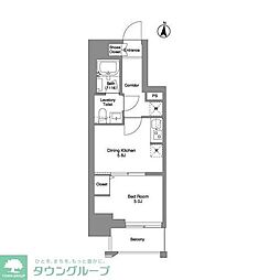 クラリティア綾瀬 13階1DKの間取り