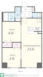 Une Lumiere 6階2LDKの間取り