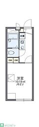 レオパレスサンライズ竹の塚 2階1Kの間取り